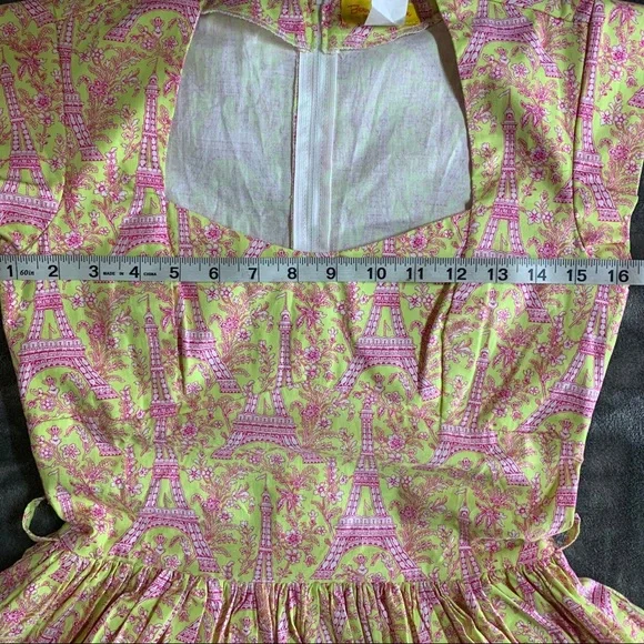 SOLD | Bernie Dexter | Women’s Small | Rose Dress Lemonade Eiffel Tower - Picture 7 of 9